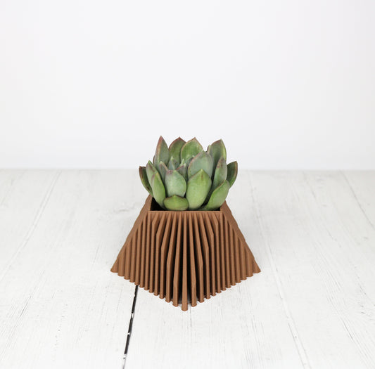 3d print wood plant pot, 3-4 inch small plant pot or large plant pot, succulent pot, plant pot indoor use, indoor succulent planter
